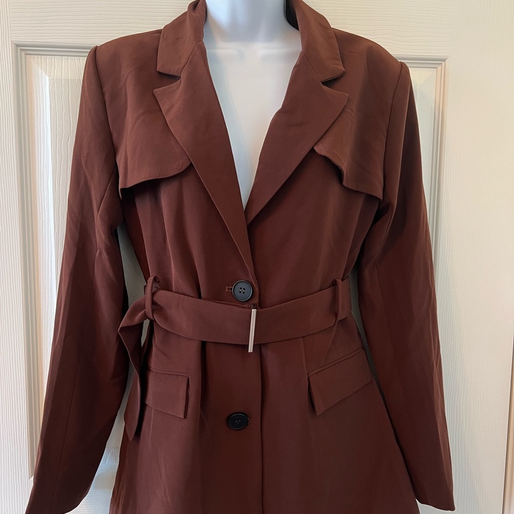4th + Reckless Elita Belted Blazer Brown Sz M